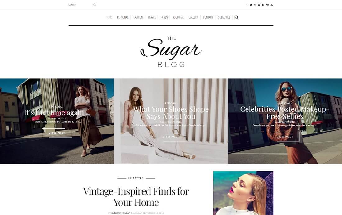 tema de instagram de wordpress de sugarblog