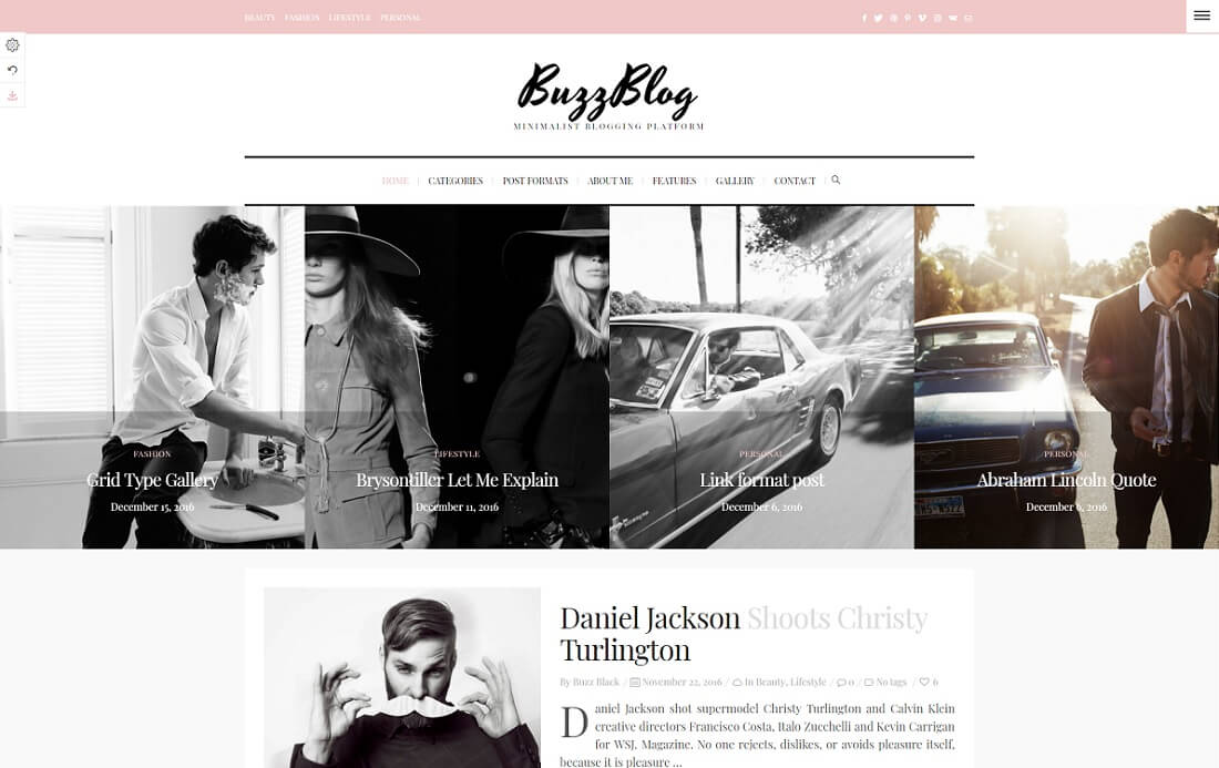 tema de instagram de wordpress de buzzblog