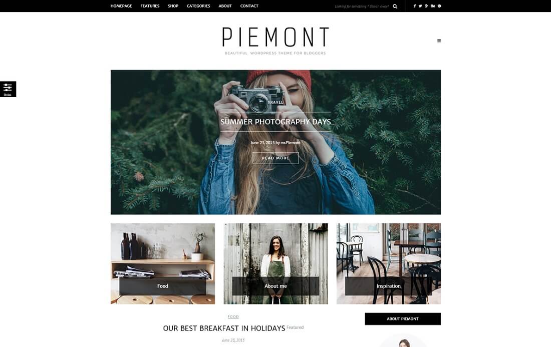 tema de instagram de wordpress de piemont
