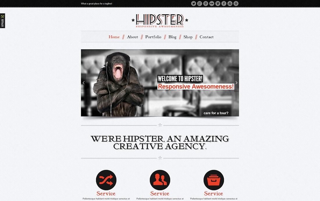 tema de instagram de wordpress hipster