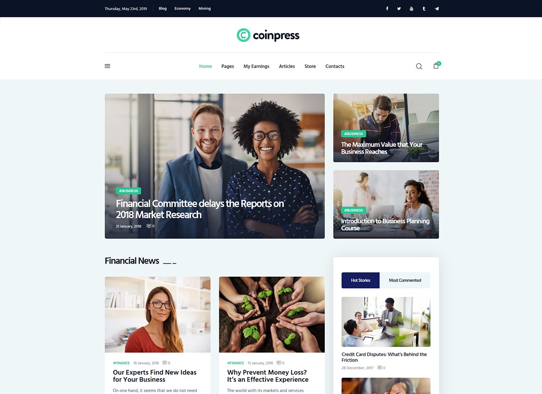 كوينبريس | مجلة Cryptocurrency & Blog WordPress Theme