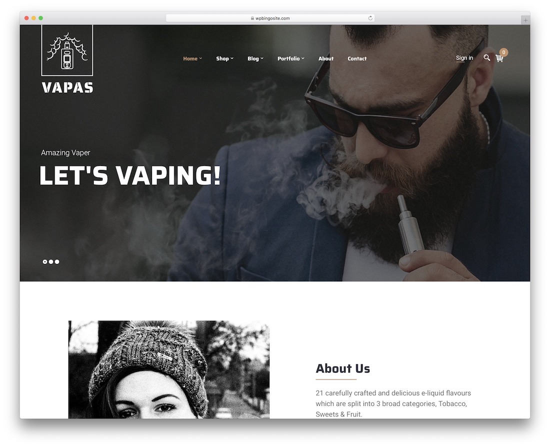 Vapas ecig vaping E-Commerce-Thema