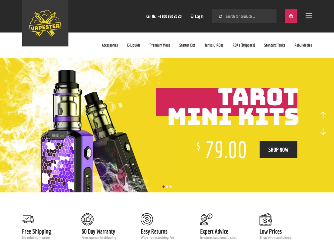 Vapeur | Boutique de cigarettes créatives et boutique de vape Thème WooCommerce