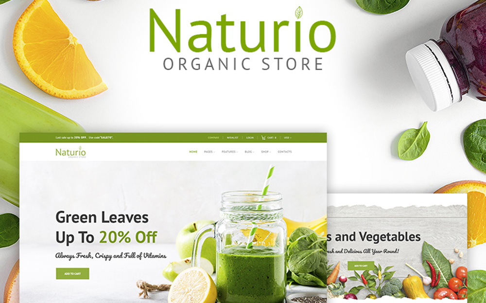 Naturio 食品商店模板 WooCommerce 主題