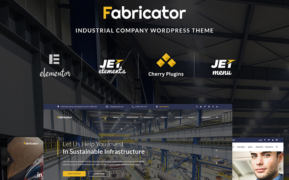 製造商 - 工業公司 WordPress 主題
