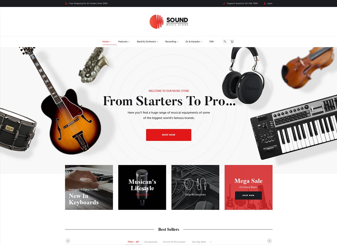 Son | Thème WordPress de la boutique en ligne d'instruments de musique