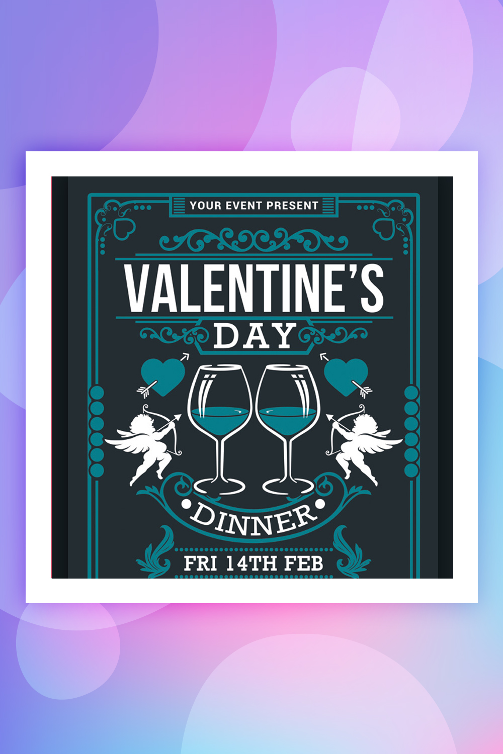 Modèle d'identité d'entreprise pour le dîner de la Saint-Valentin