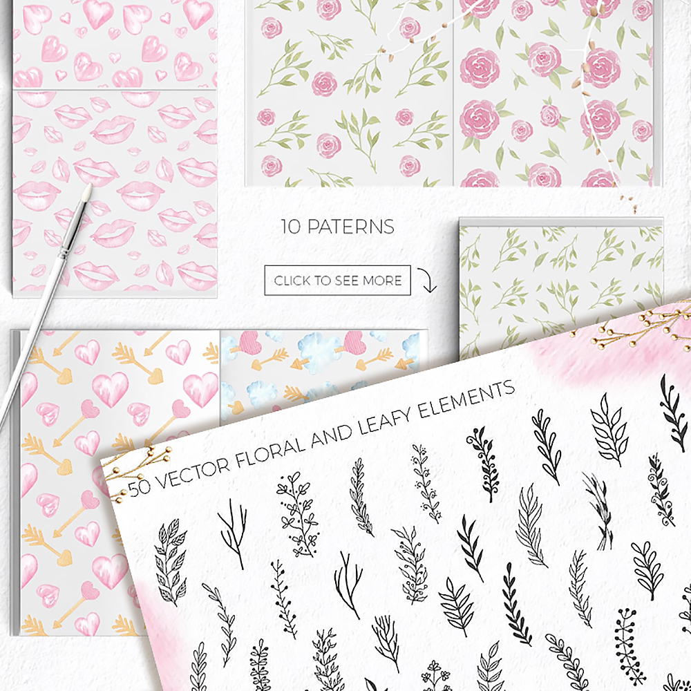Histoire d'amour : kit d'aquarelle pour la Saint-Valentin