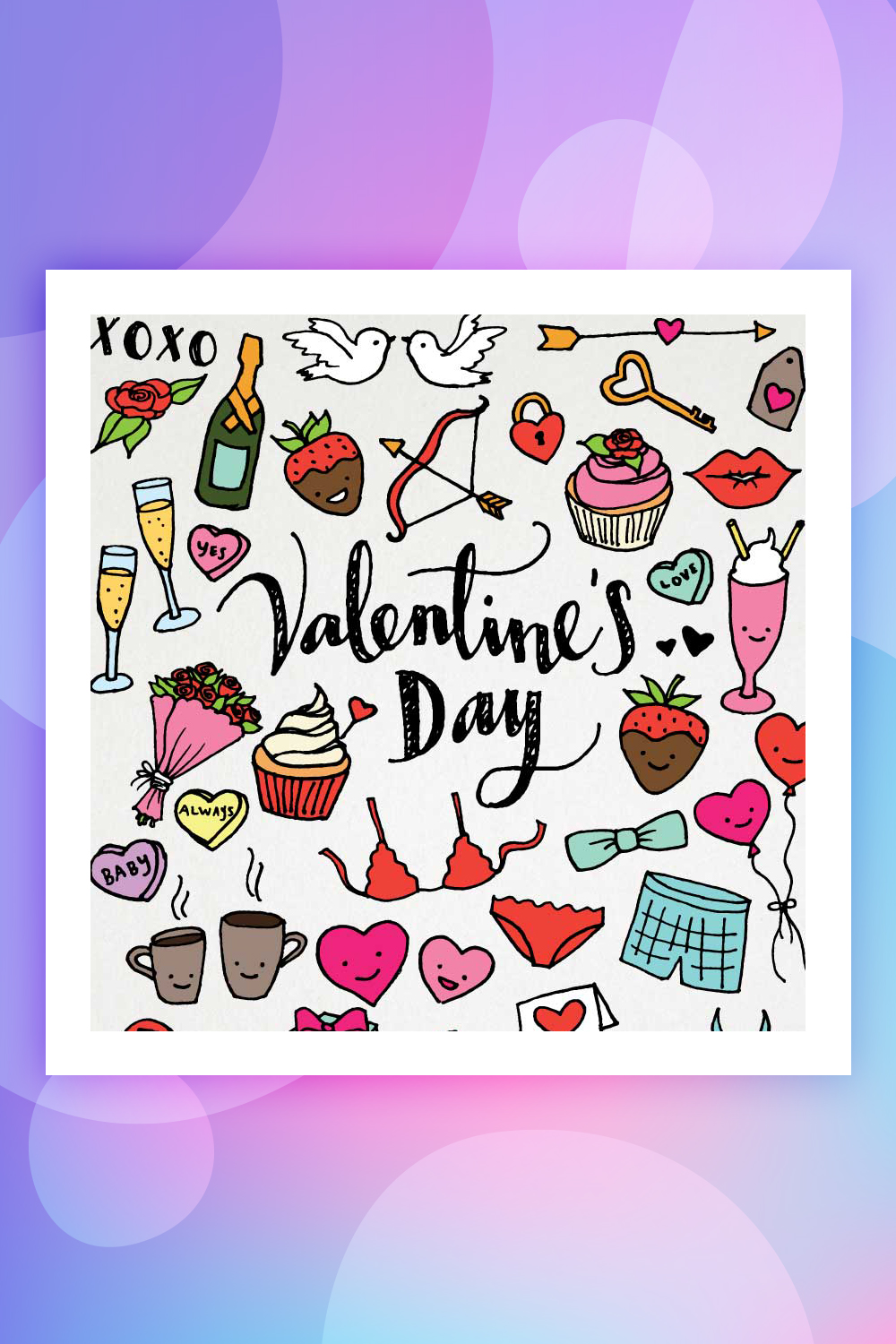 Illustration de pack de cliparts dessinés à la main pour la Saint-Valentin et l'amour