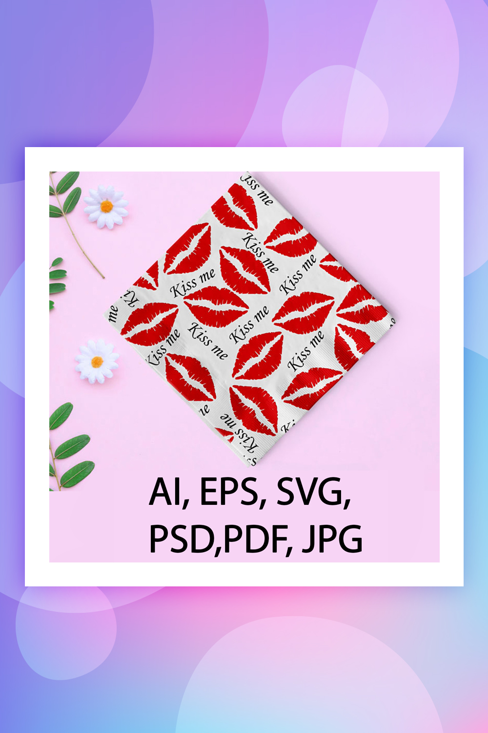 Embrasse-moi motif de la Saint-Valentin
