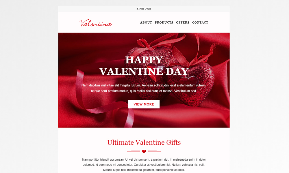 Modèle de newsletter Valentina