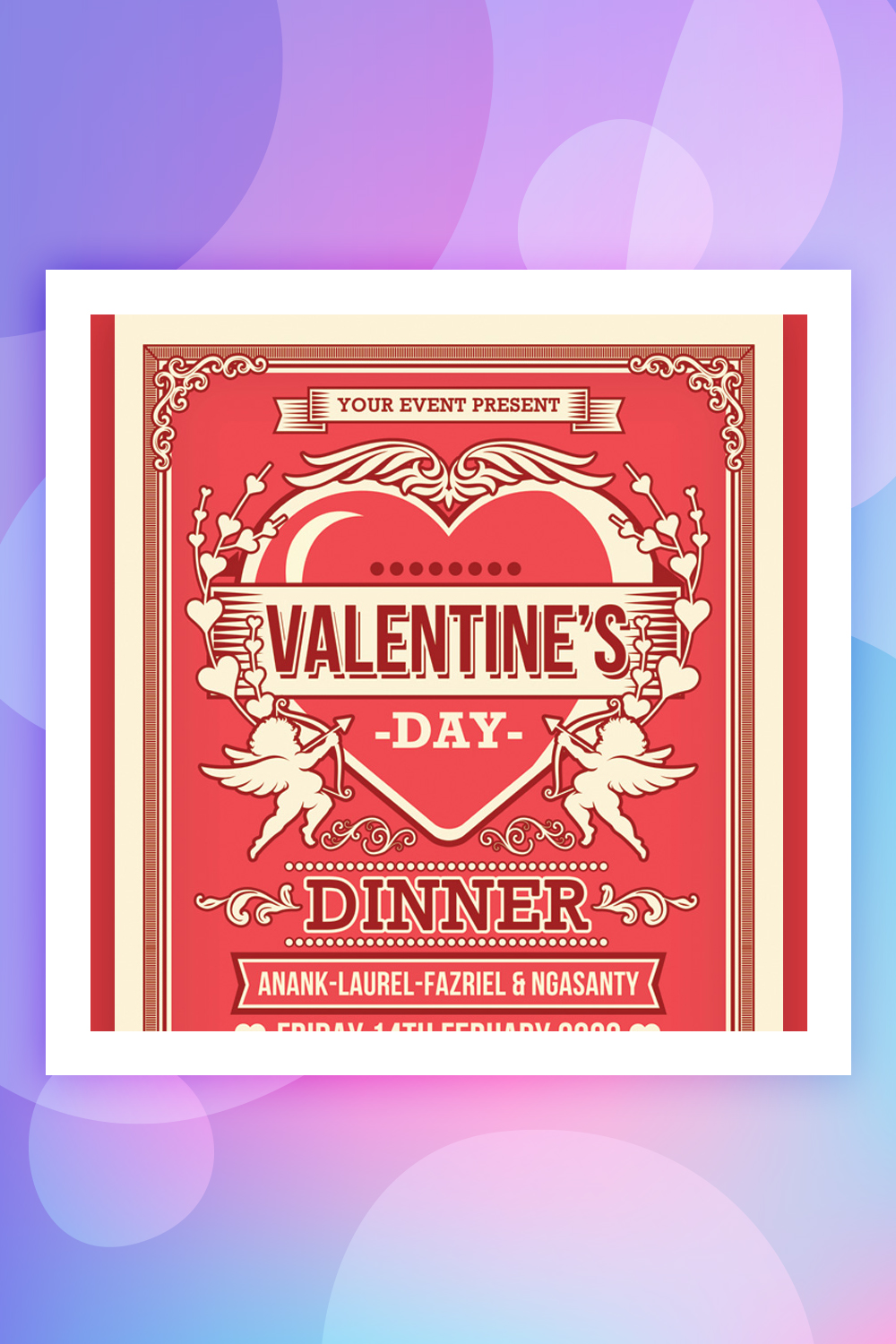 Modèle d'identité d'entreprise pour le dîner de la Saint-Valentin