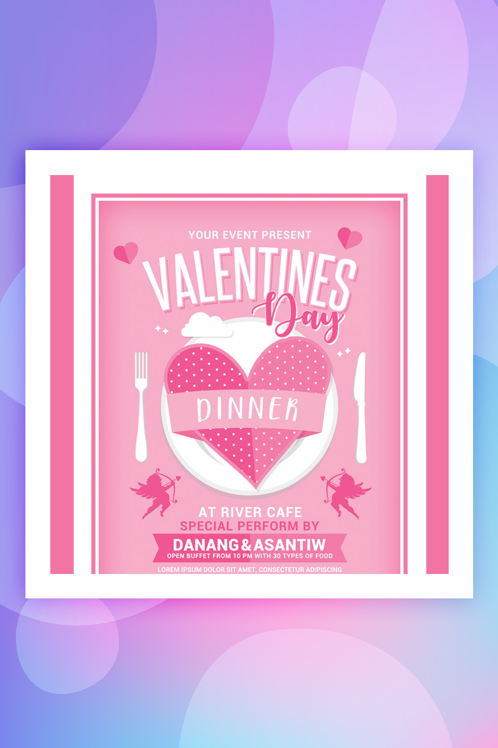 Modèle d'identité d'entreprise pour le dîner de la Saint-Valentin