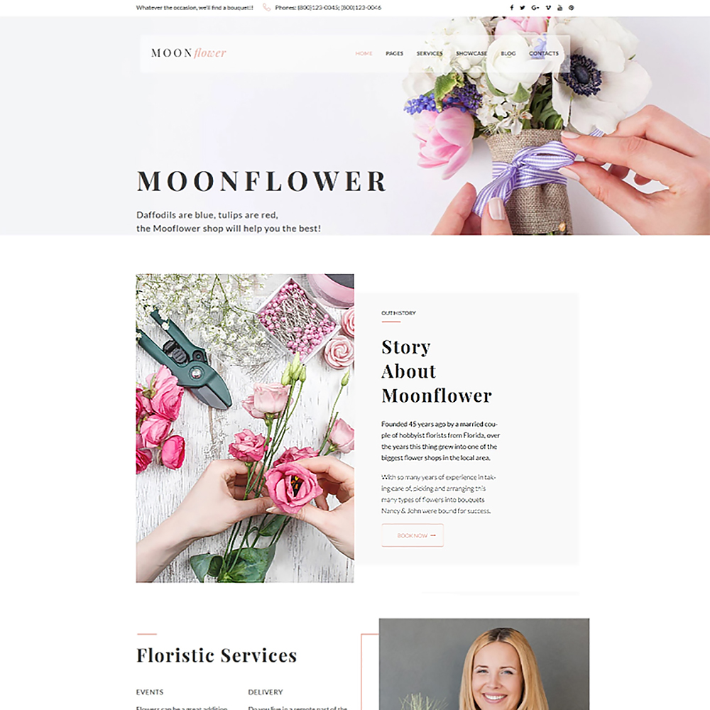 Fleur de lune - Thème WordPress pour magasin de fleurs
