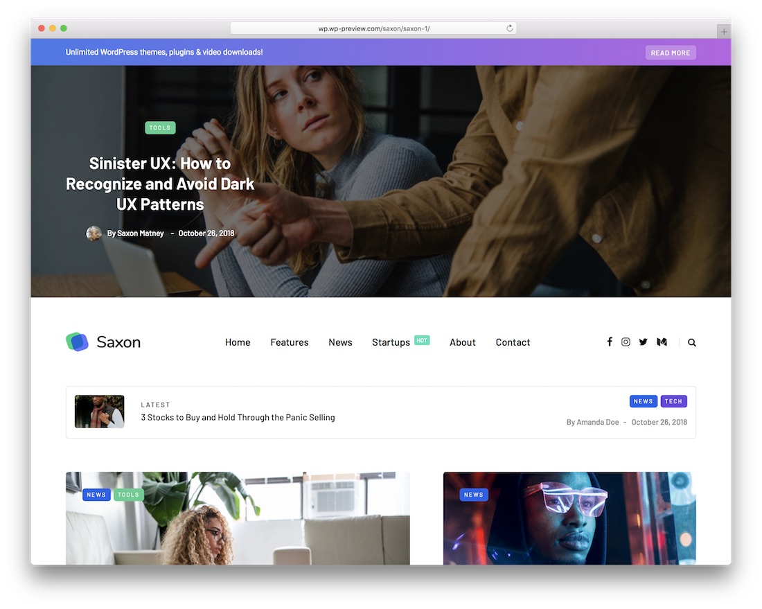 thème wordpress viral saxon