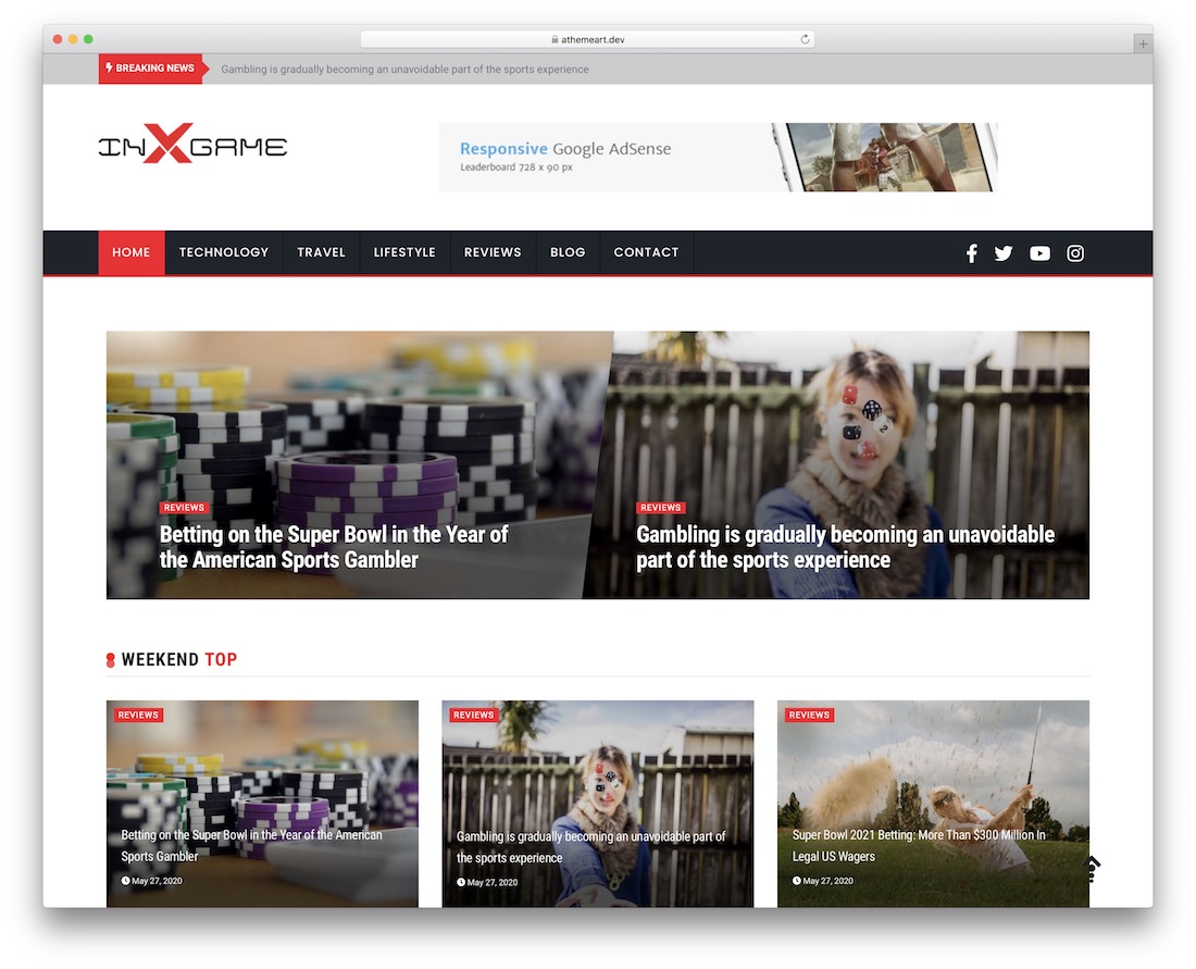 thème de jeu wordpress gratuit jeu inx