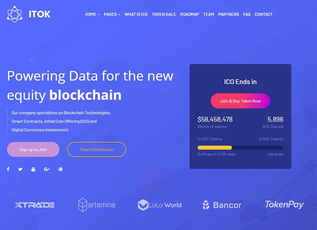 伊通| ICO 和加密貨幣 WordPress 主題
