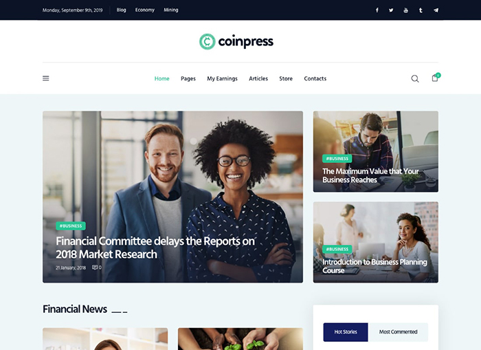 Coinpress | ICO 加密貨幣雜誌和博客 WordPress 主題