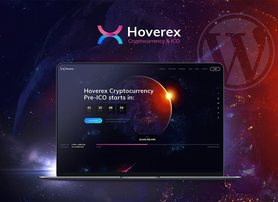 Hoverex |加密貨幣和 ICO WordPress 主題