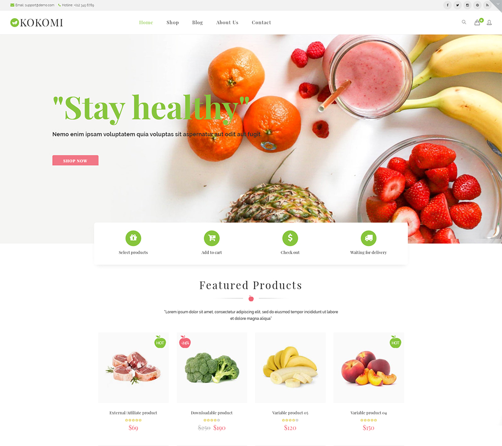 Kokomi - Thème WordPress WooCommerce biologique et alimentaire