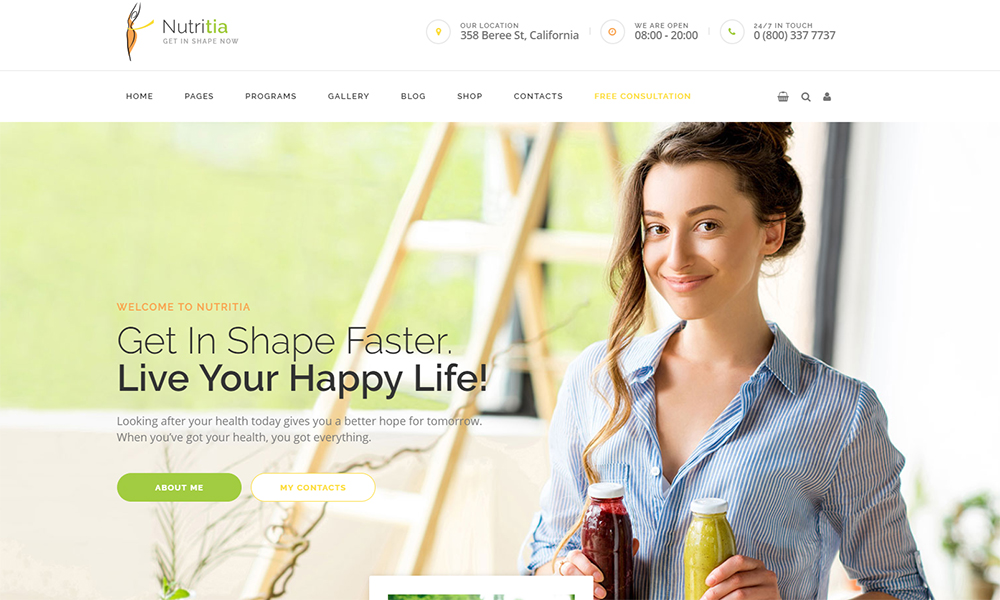 Nutritia - Thème WordPress pour une alimentation saine et une diététique