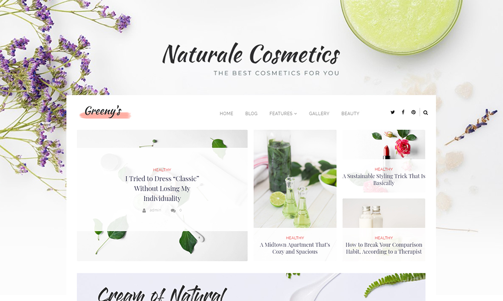 Greeny's - Thème WordPress pour Healthy Fashion Elementor