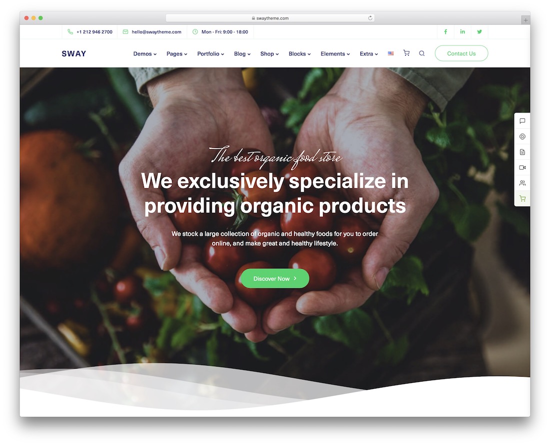 thème wordpress des aliments biologiques