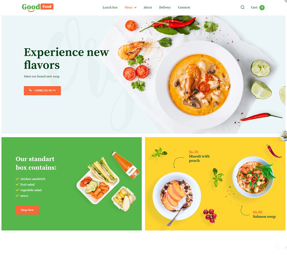 GoodFood - Thème WooCommerce de modèle d'aliments biologiques élégant