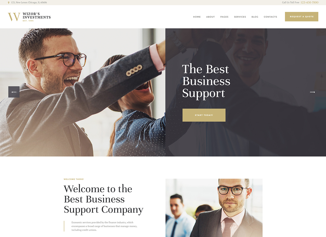 Wizor's - Thème WordPress pour les investissements et le conseil aux entreprises