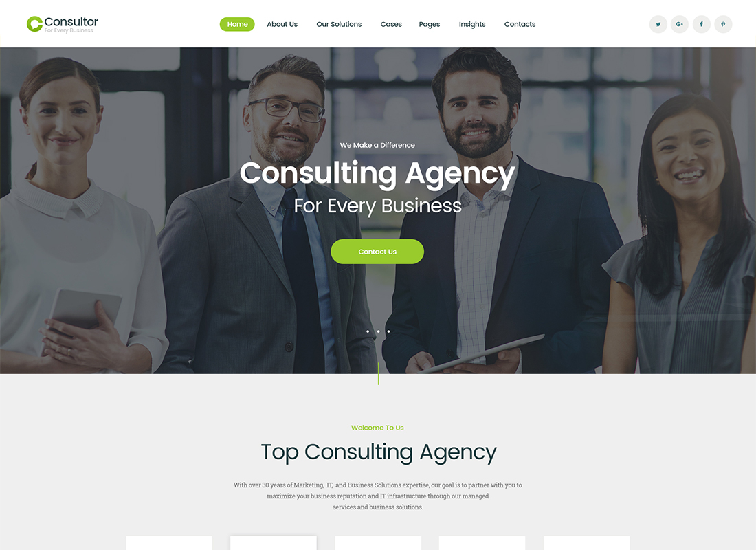 Consultor - Un thème WordPress de conseil aux entreprises