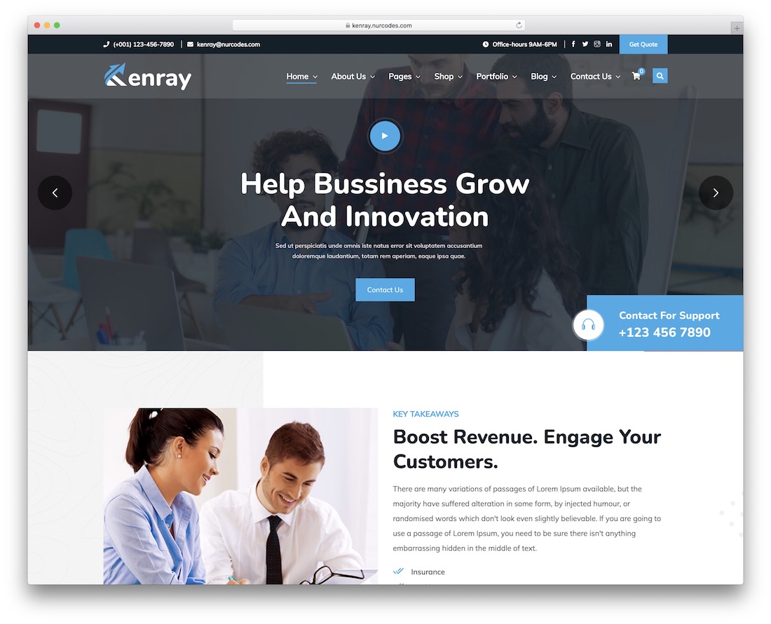 thème wordpress de comptable kenray