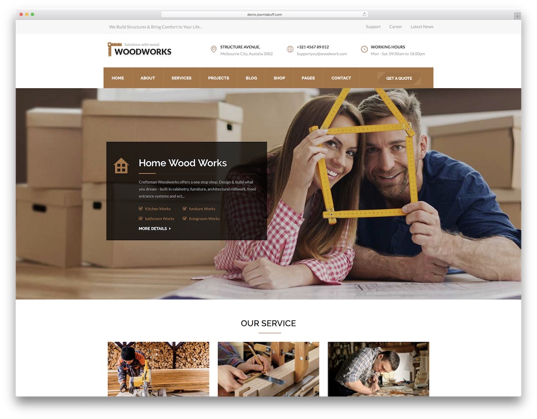 木工joomla業務模板