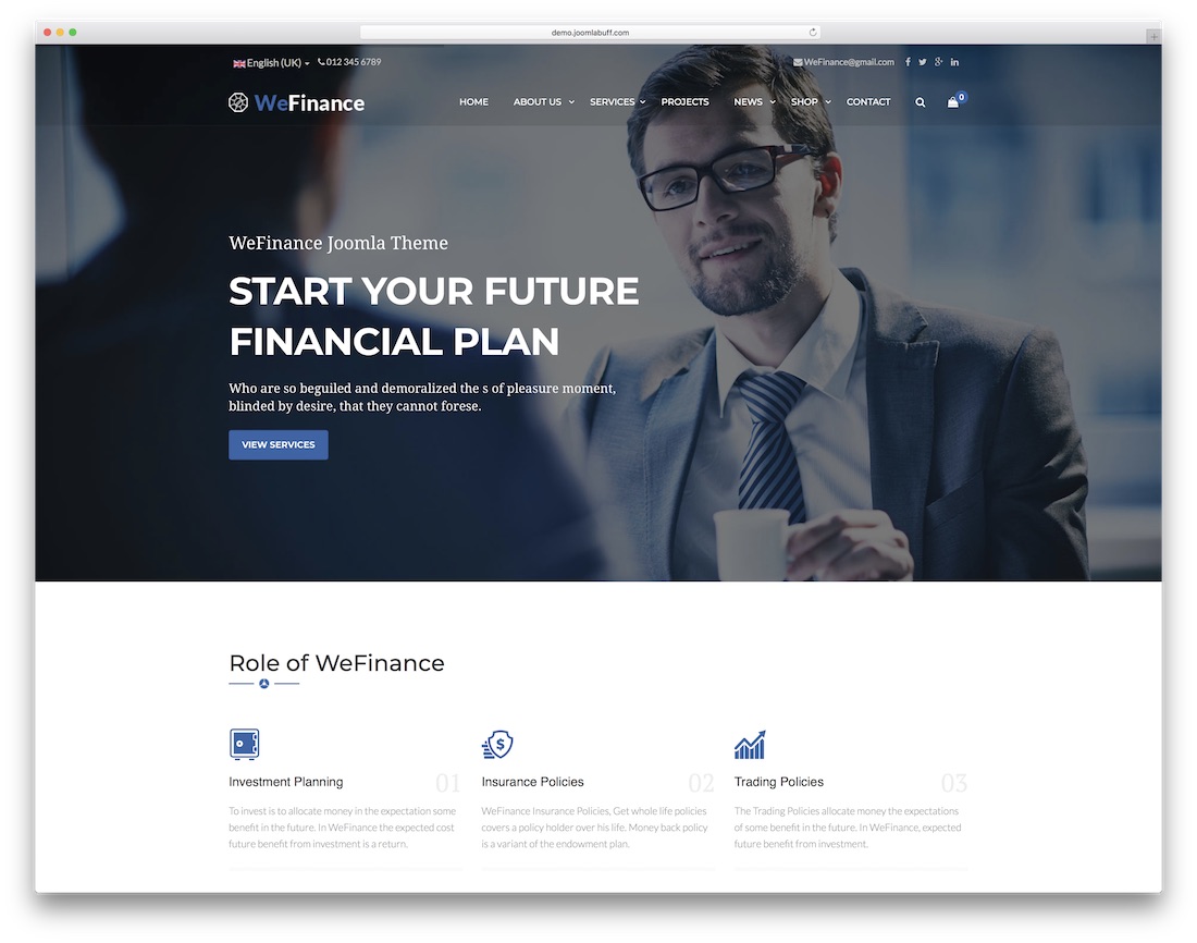 我們資助 joomla 業務模板