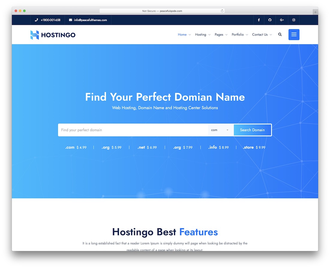hosto hébergement thème wordpress