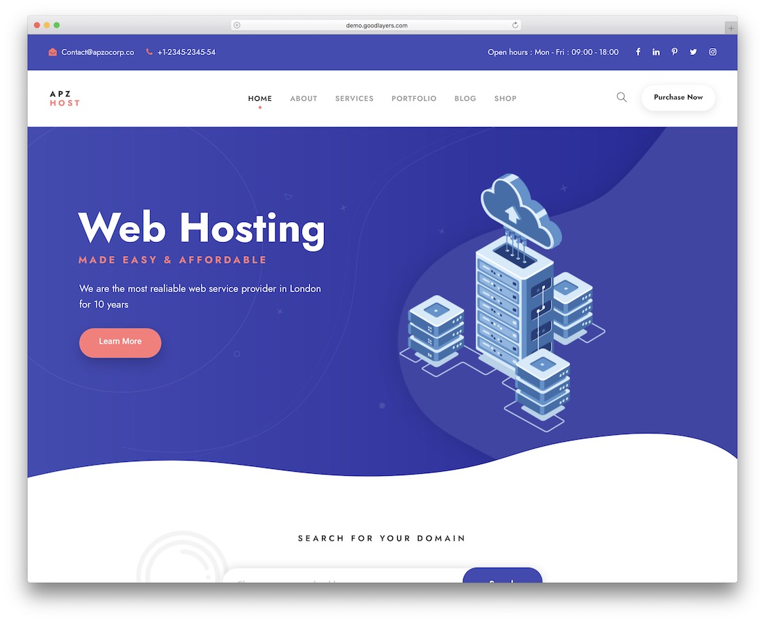 apzo hébergement thème wordpress