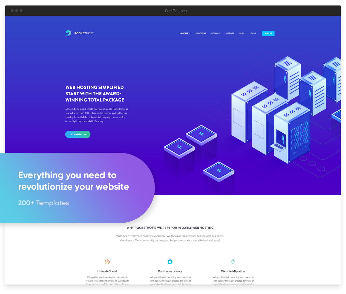 révolution hébergement thème wordpress