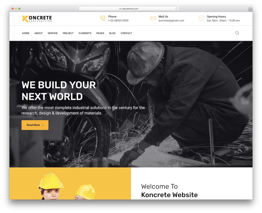 thème wordpress koncrete