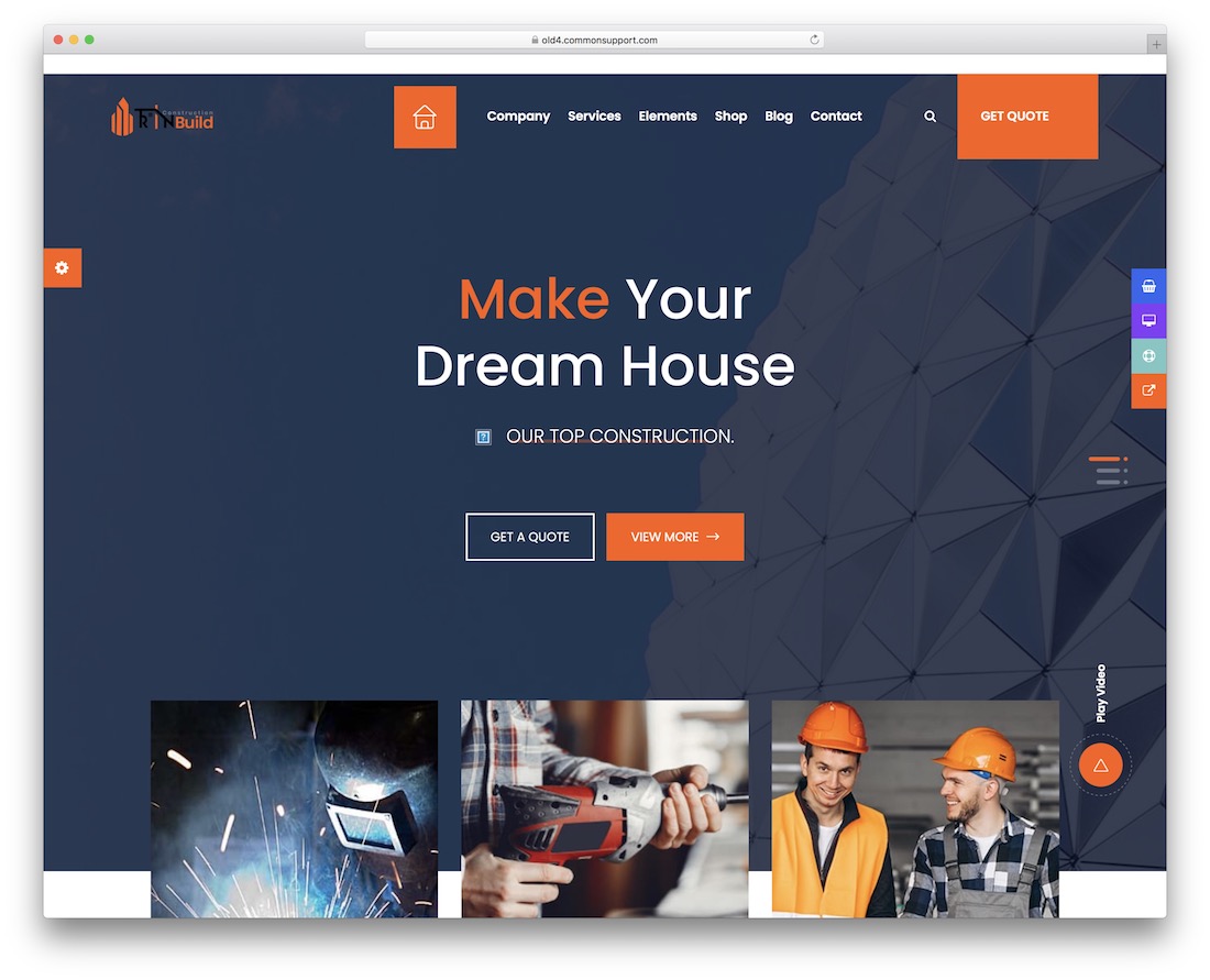 thème wordpress de l'entreprise de construction rin build