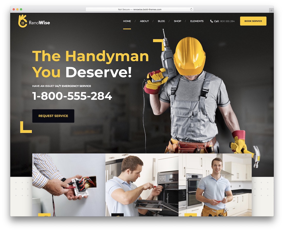 thème wordpress de l'entreprise de construction renowise