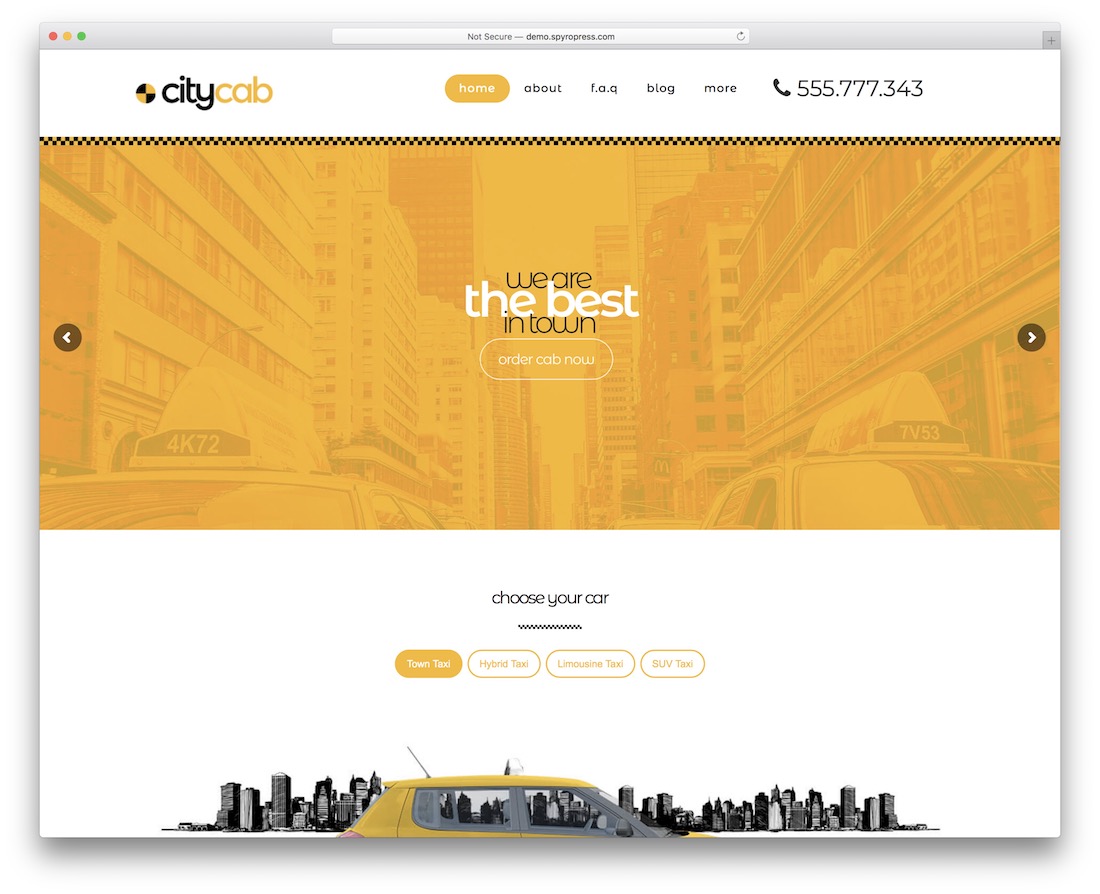 citycab service de location de voiture de taxi thème wordpress