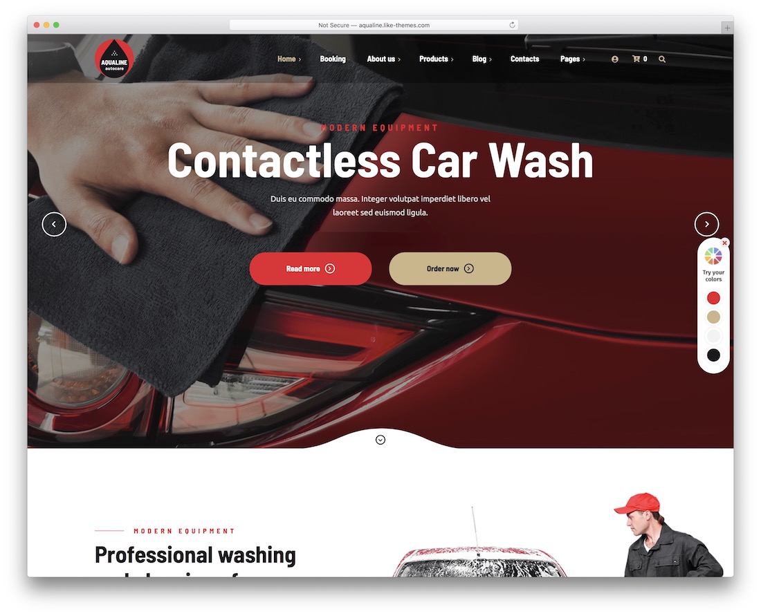 aqualine 洗車 wordpress 主題