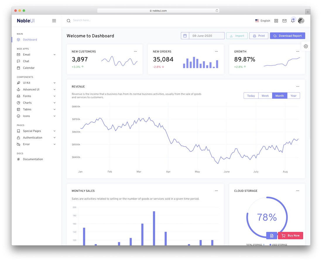 panneau d'administration nobleui laravel