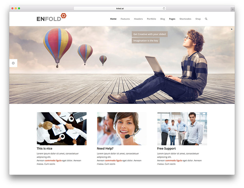 enfold - 拖放 wordpress 主題