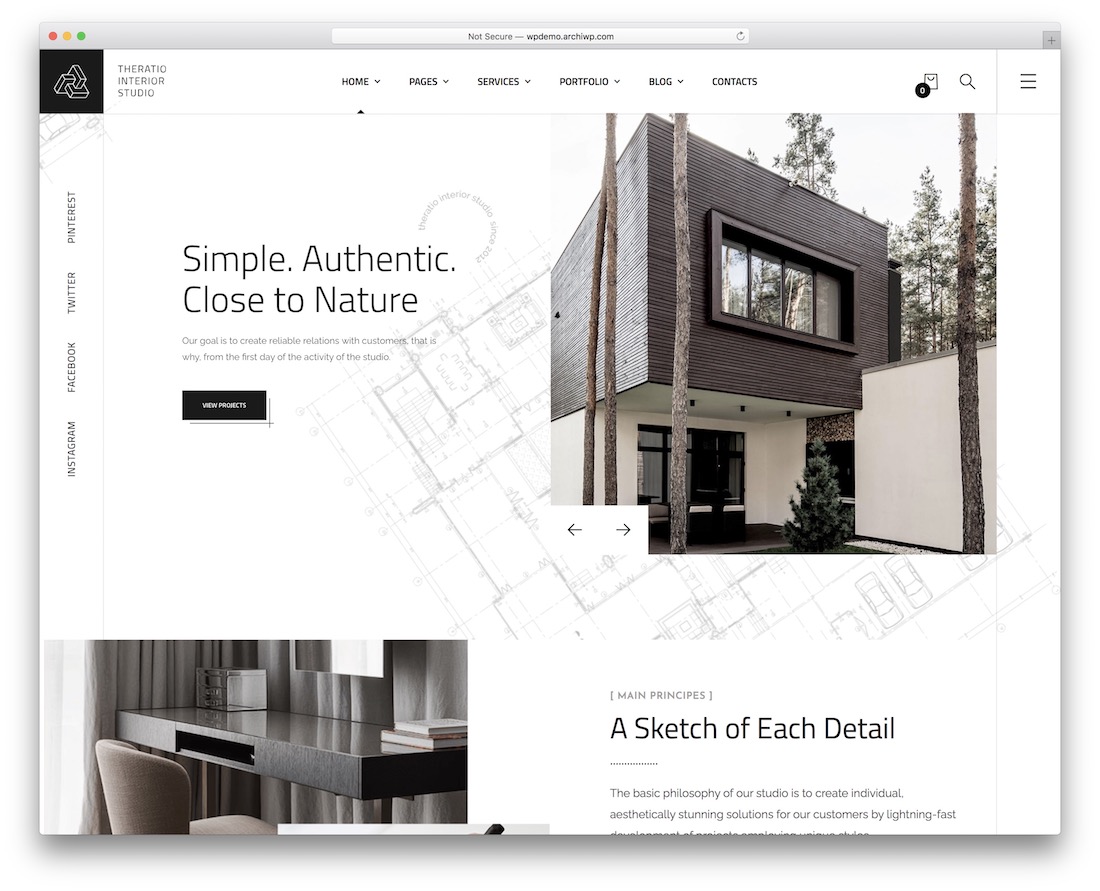 帶滑塊的 theratio wordpress 主題