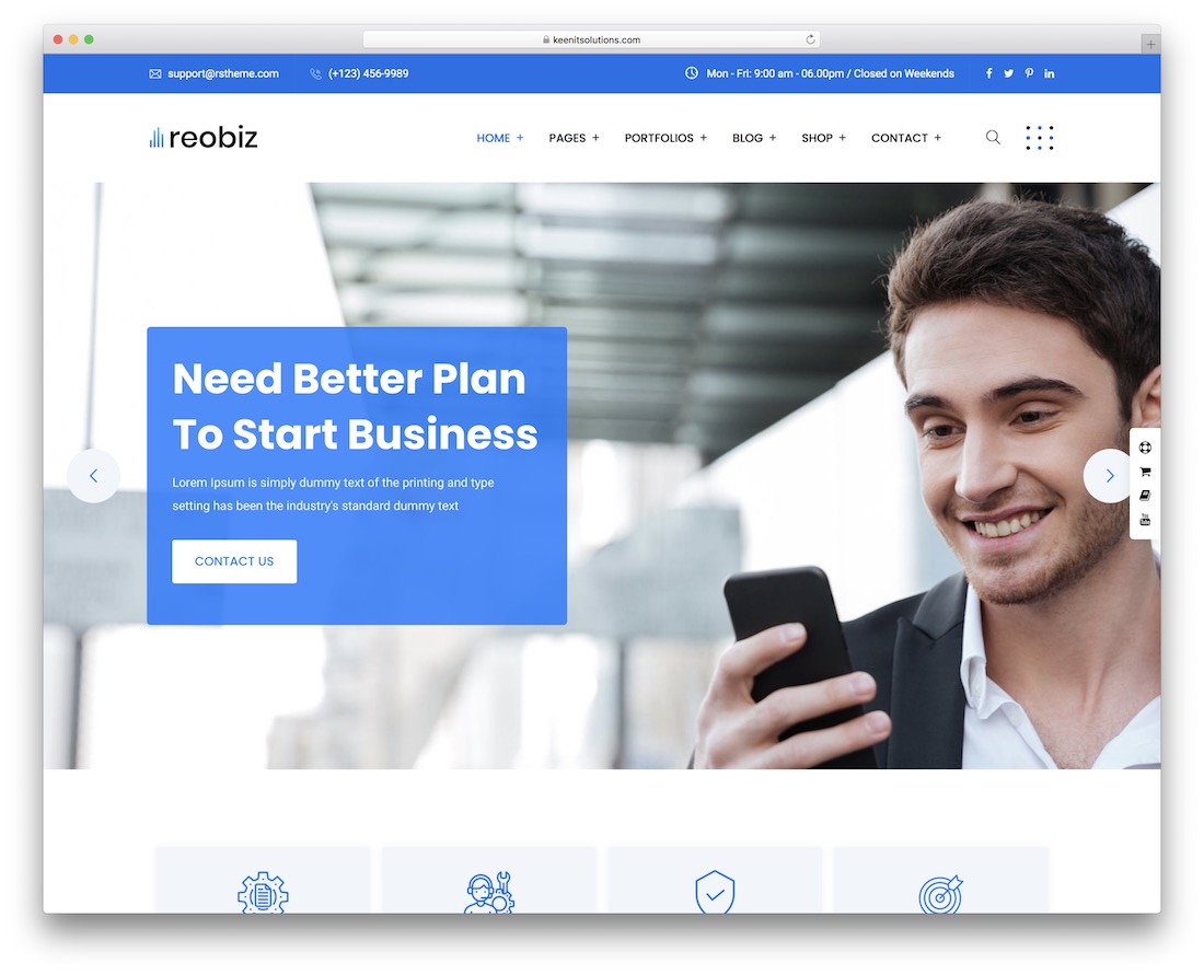 帶有滑塊的 reobiz wordpress 主題