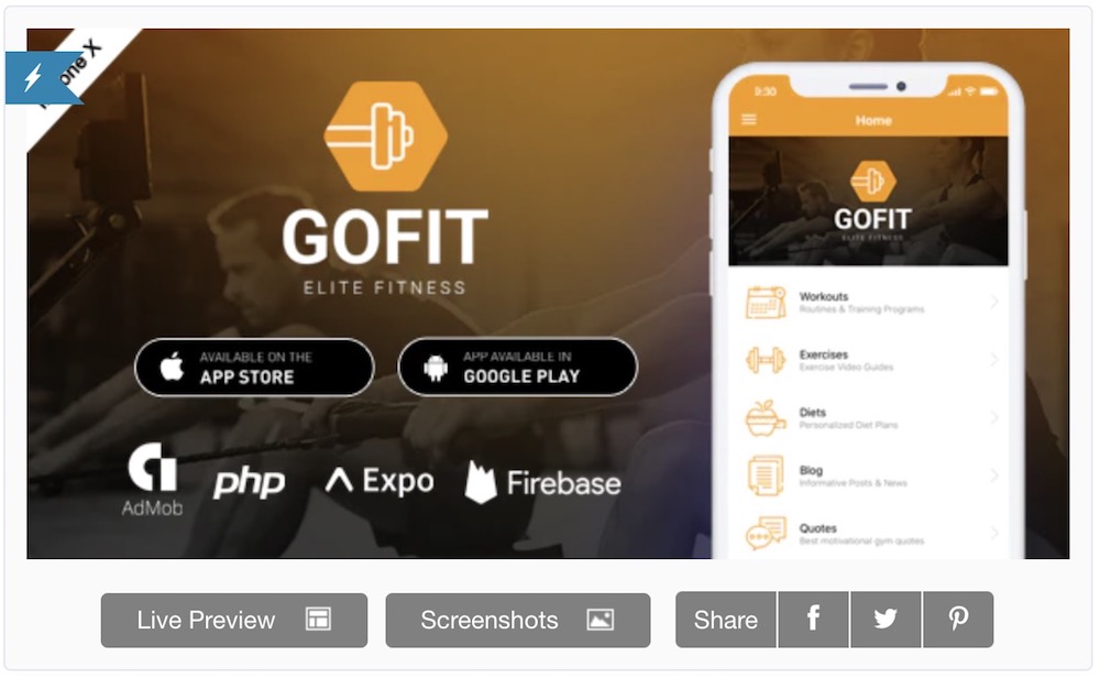 gofit 反應原生應用程序和後端