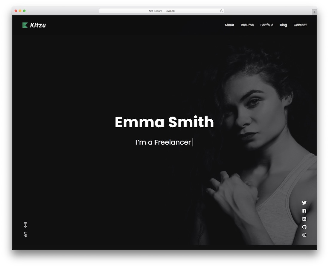modèle de site Web d'acteur kitzu