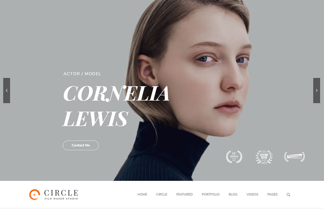 Modèle de site Web d'acteur de cercle
