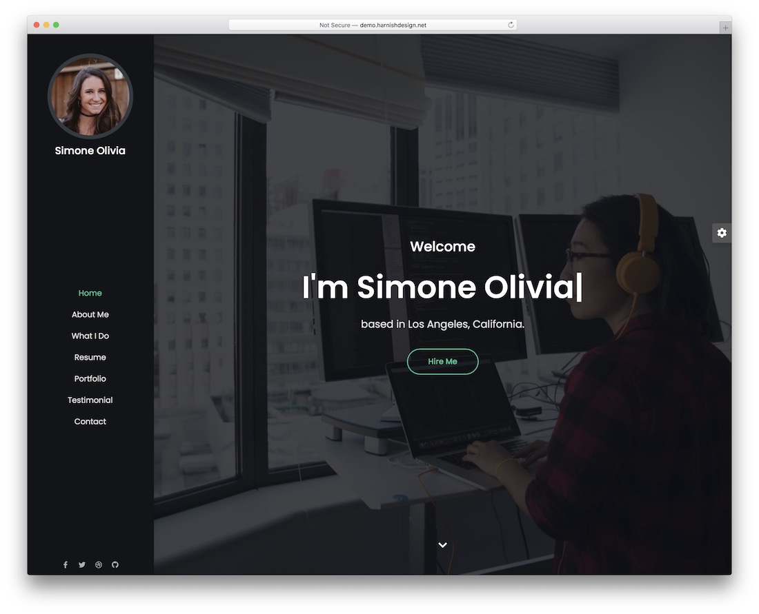 modèle de site Web acteur simone