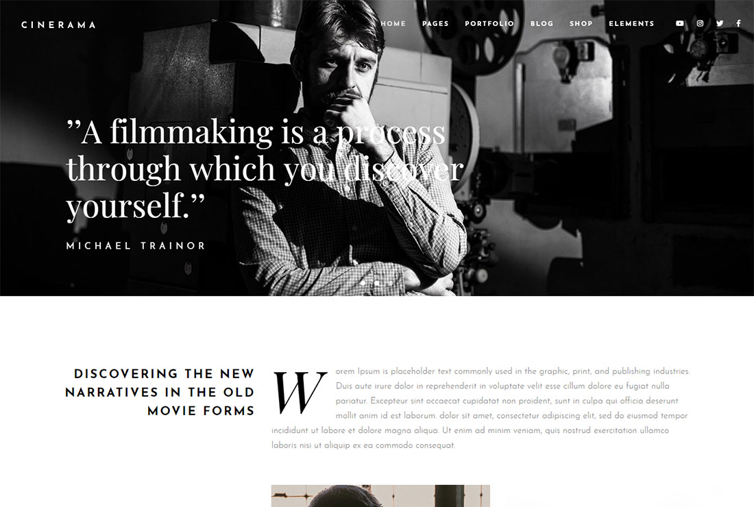 Modèle de site Web d'acteur de cinéma